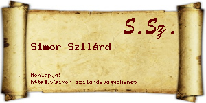 Simor Szilárd névjegykártya